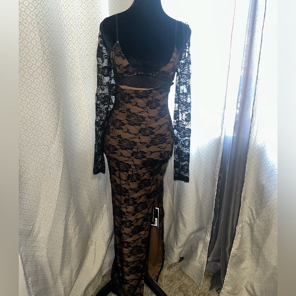 Tigermist Black Lace Maxi Dress - Size Xs - Picture 6 of 11